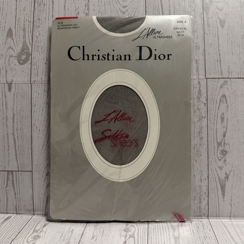 Christian Dior 4478‎ L'ALLURE Ultra Sheer Panty Top Crystal Gray Size 2 Vintage